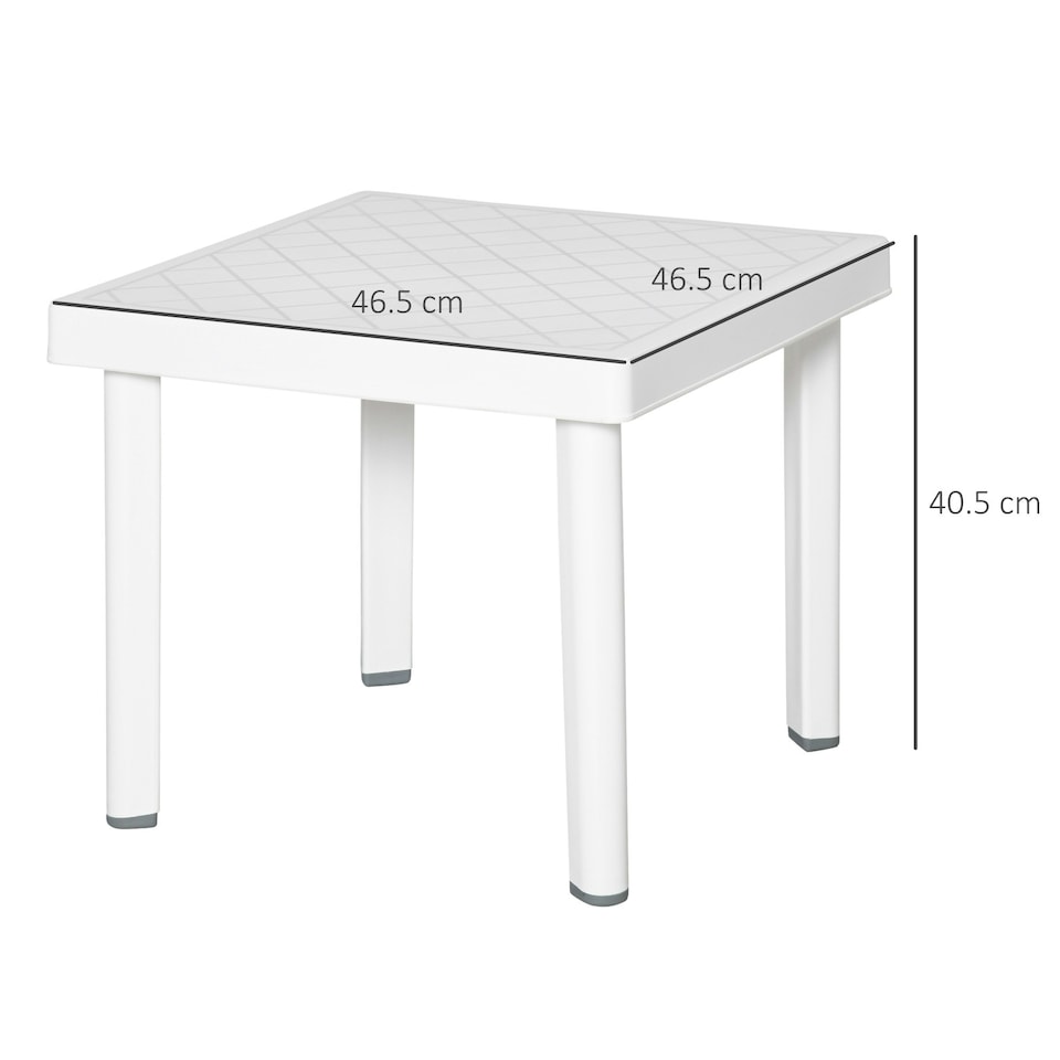 image 1 of Outsunny Garden End Table Outdoor Square Accent Coffee Table for Drink Snack