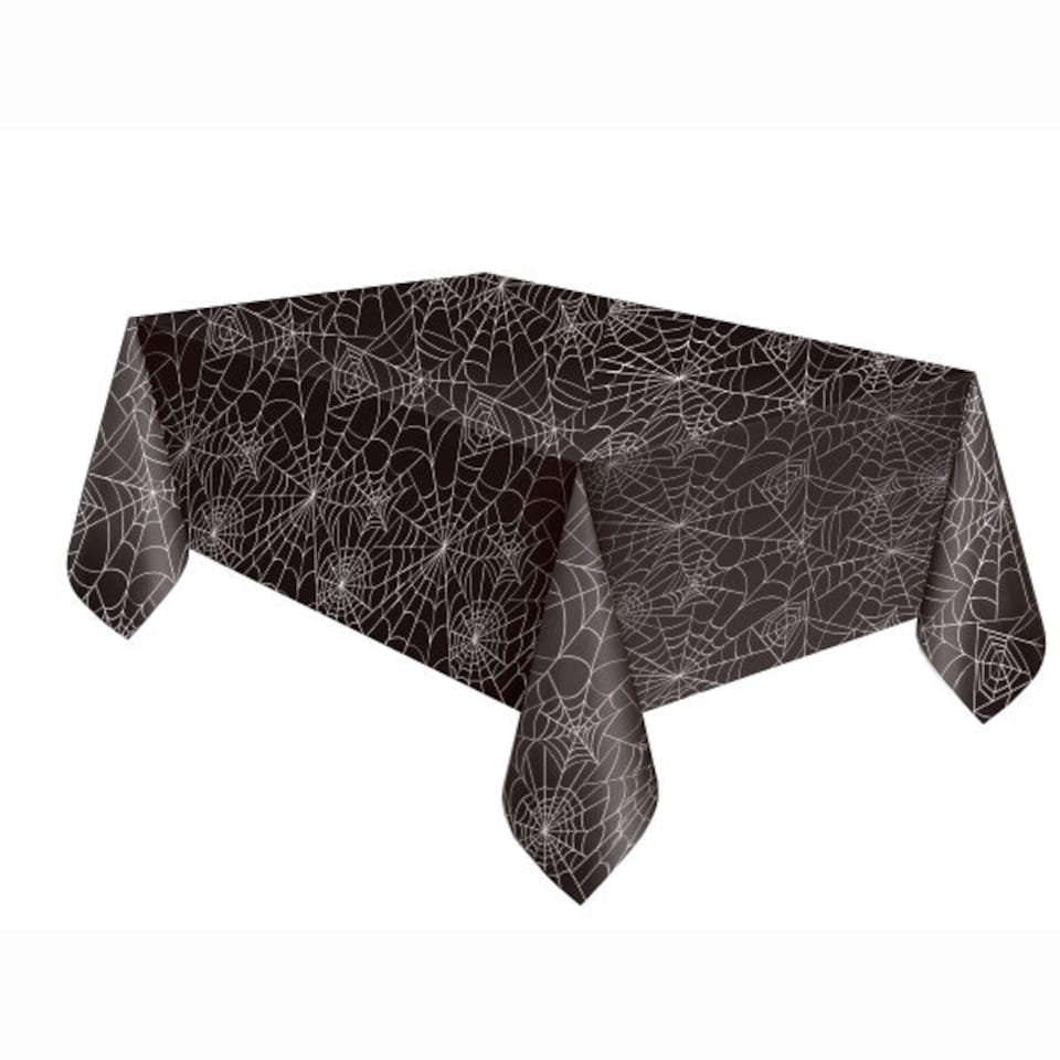 image 1 of Spider Web Rectangular Plastic Table Cover, 54"x84"