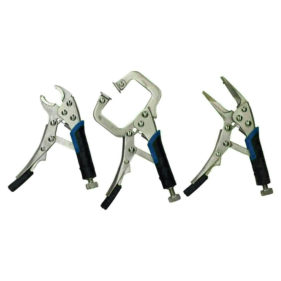 image 1 of Mini Locking Pliers Clamp Mole Vice Grip Plier For Hobby Craft Welding 3pc Set