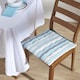 image 2 of Homescapes 4 x Seat Pads Luxury Cotton Stripe Indoor Outdoor Garden Dining Cushion | Blue | 40 x 40 cm | 4