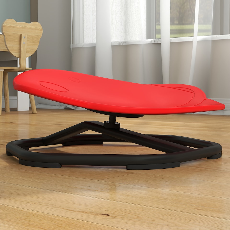 image 1 of AIYAPLAY Planet-Shaped Kids Swivel Chair, Sensory Spinning Chair, Red | Red
