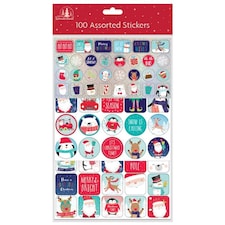 Pack of 100 Assorted Christmas Stickers
