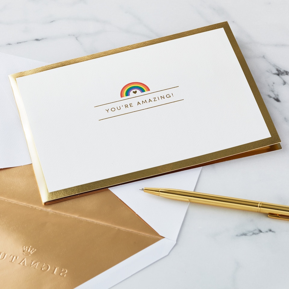 image 1 of Hallmark Greeting Card - 3D Pop-Up Rainbow And Hearts Design