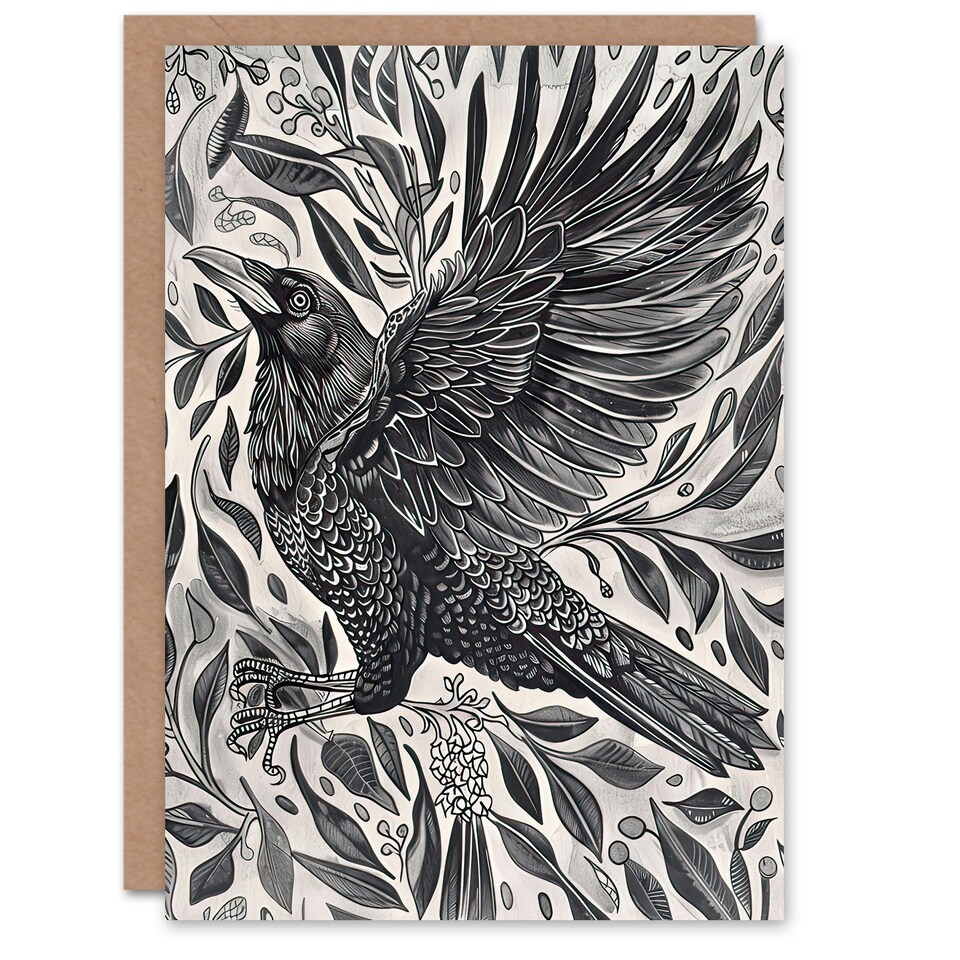 image 1 of Wild Flight Magic Gothic Raven Him Her Birthday Card