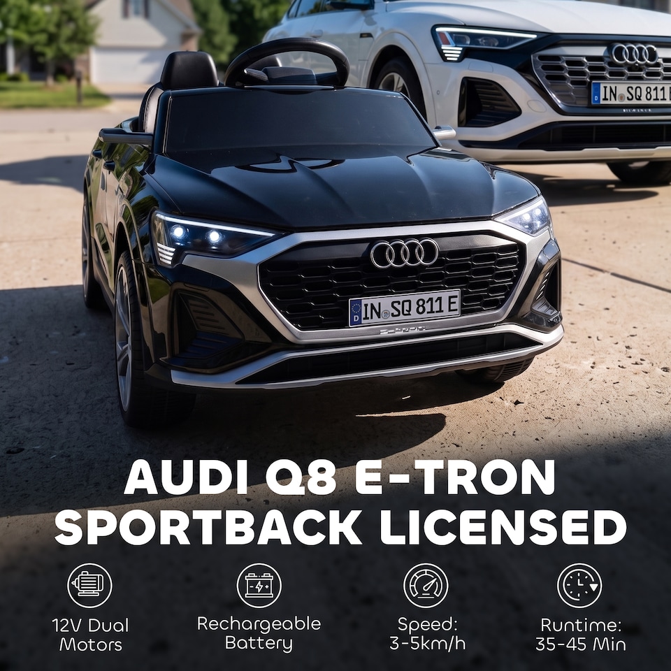 image 1 of AIYAPLAY Audi Q8 etron Sportback Licensed 12V Kids Electric Car with Remote