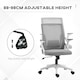 image 7 of Vinsetto Mesh Office Chair, Desk Chair with Lumbar Support, Flip-up Armrest, Swivel Wheels, Adjustable Height, Grey