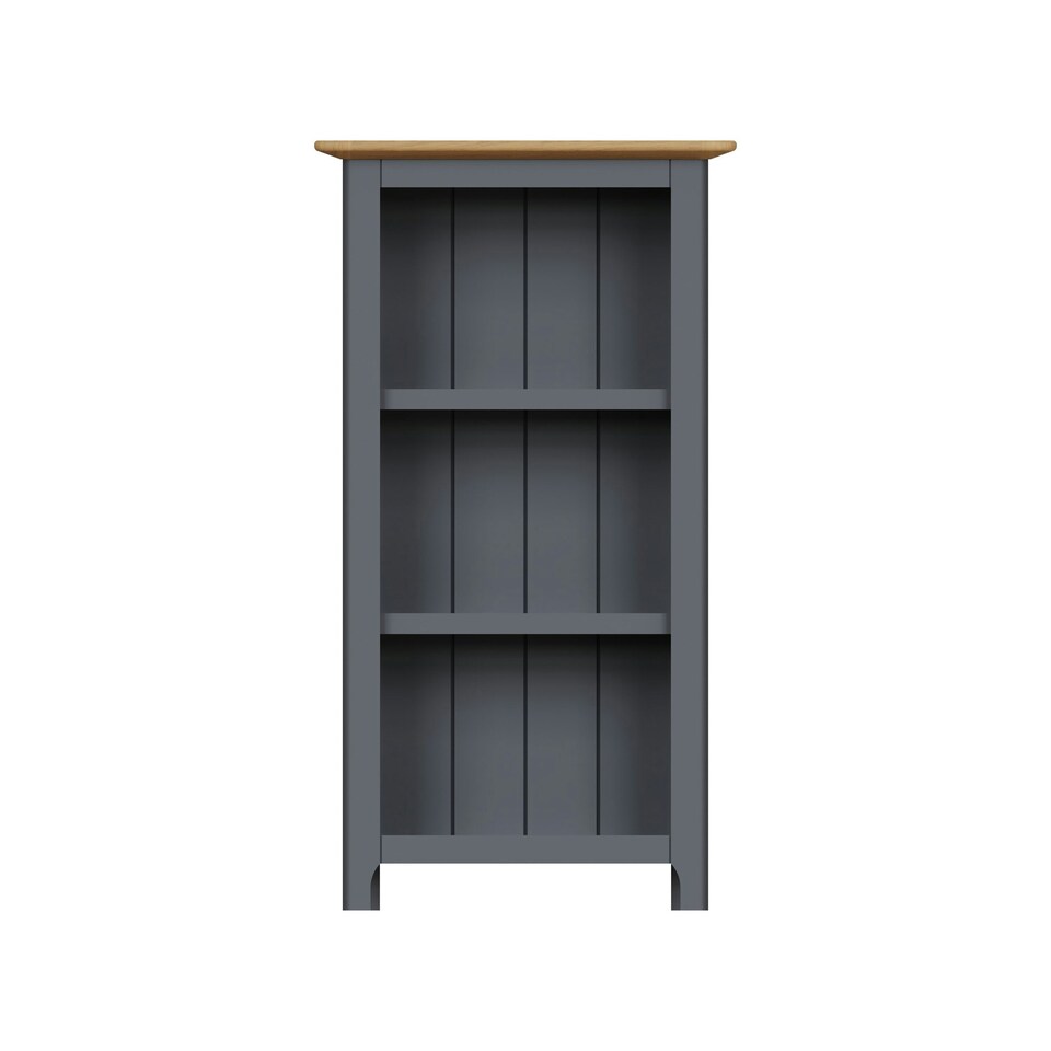 image 1 of Taberno Oak 3 Tier Bookcase Graphite Blue Blue