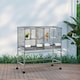 image 7 of PawHut Double Rolling Bird Cage with Removable Metal Tray and Storage Shelf