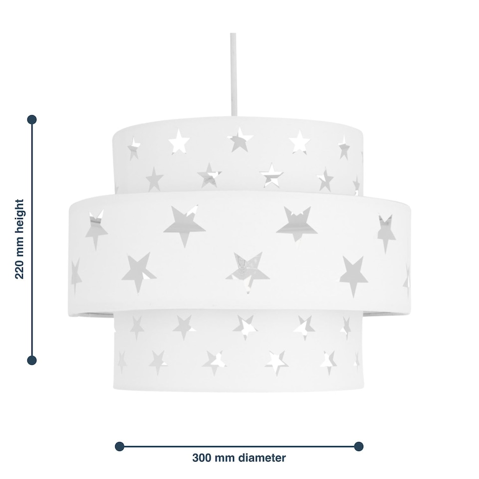 image 1 of White Star Two Tier Light Shade | White | Large | 1
