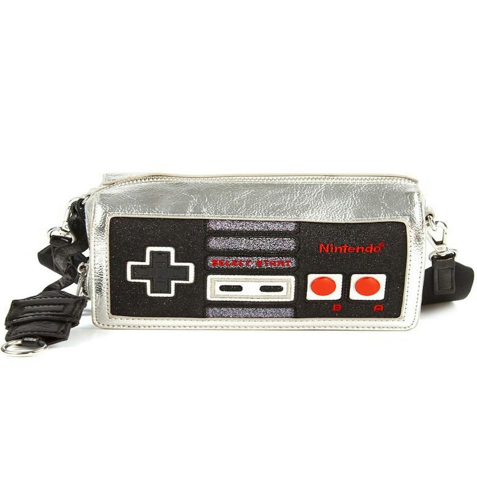 image 1 of Danielle Nicole Controller Super Mario Crossbody Bag - Black/Silver - One Size Black