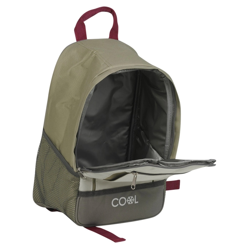 image 1 of Insulated Ice Cooler Shoulder Backpack Rucksack Bag Camping Hiking Picnic | Multi | 10L Olive | 1