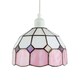 image 1 of Traditional Soft Pink and Opal White Tiffany Glass Pendant Light Shade Pink