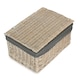 image 1 of White Wash Finish Storage Hamper with Grey Sage Lining Brown | Brown | M