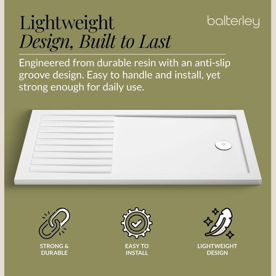 image 1 of Premium Walk In Shower Tray White 1400mm x 800mm | White | White | 1