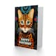 image 2 of Cat Lover Bengal Cat With Abstract Floral Pattern Greeting Card