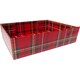 image 2 of Gift Basket Kit - Tartan Hamper Tray with Green Gift Wrap Accessories (small 20x15x5cm)