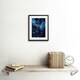 image 2 of Abstract Dark Blue Gold Fluid Paint Bathroom 9x7" Black Framed Wall Art Print