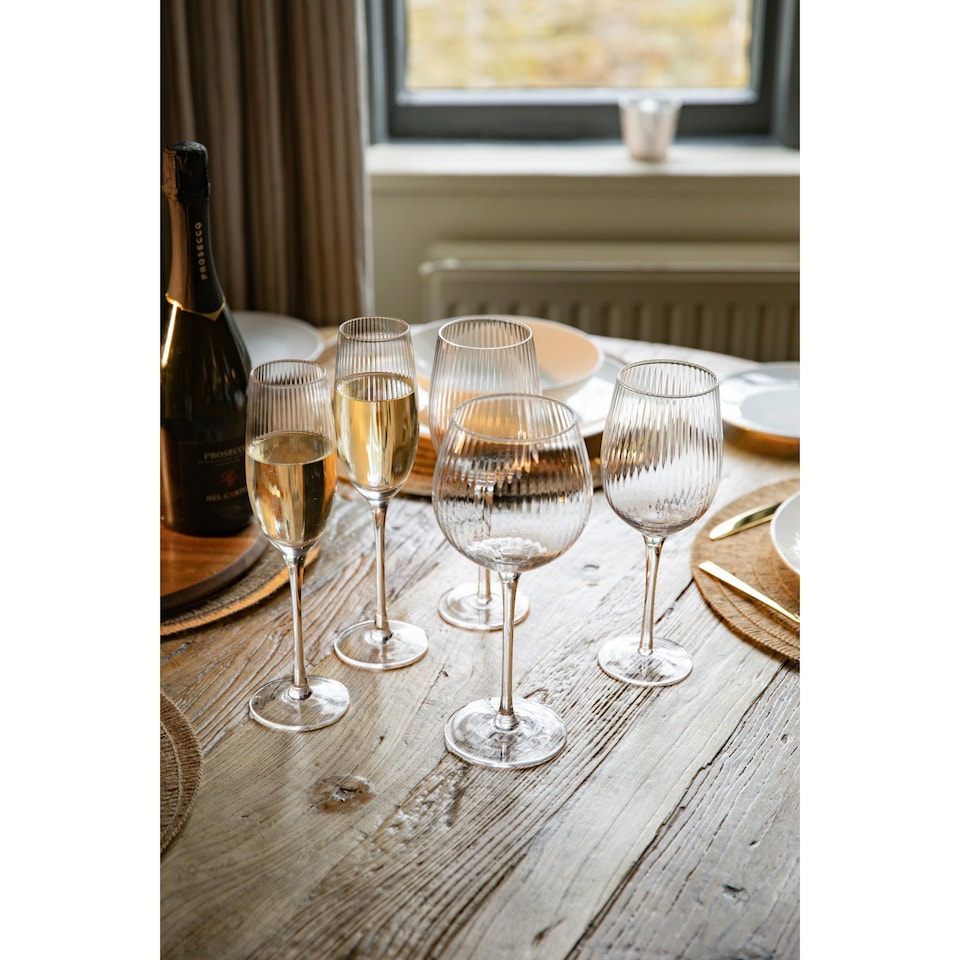 image 1 of BarCraft Handmade Ribbed Gin Glasses Gift Box Set of 2