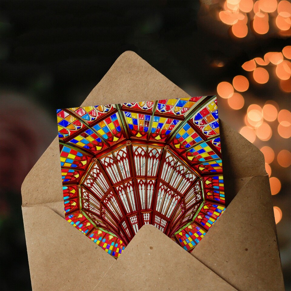 image 1 of Carol Highsmith Art Card State Capitol Building Stained Glass Ceiling