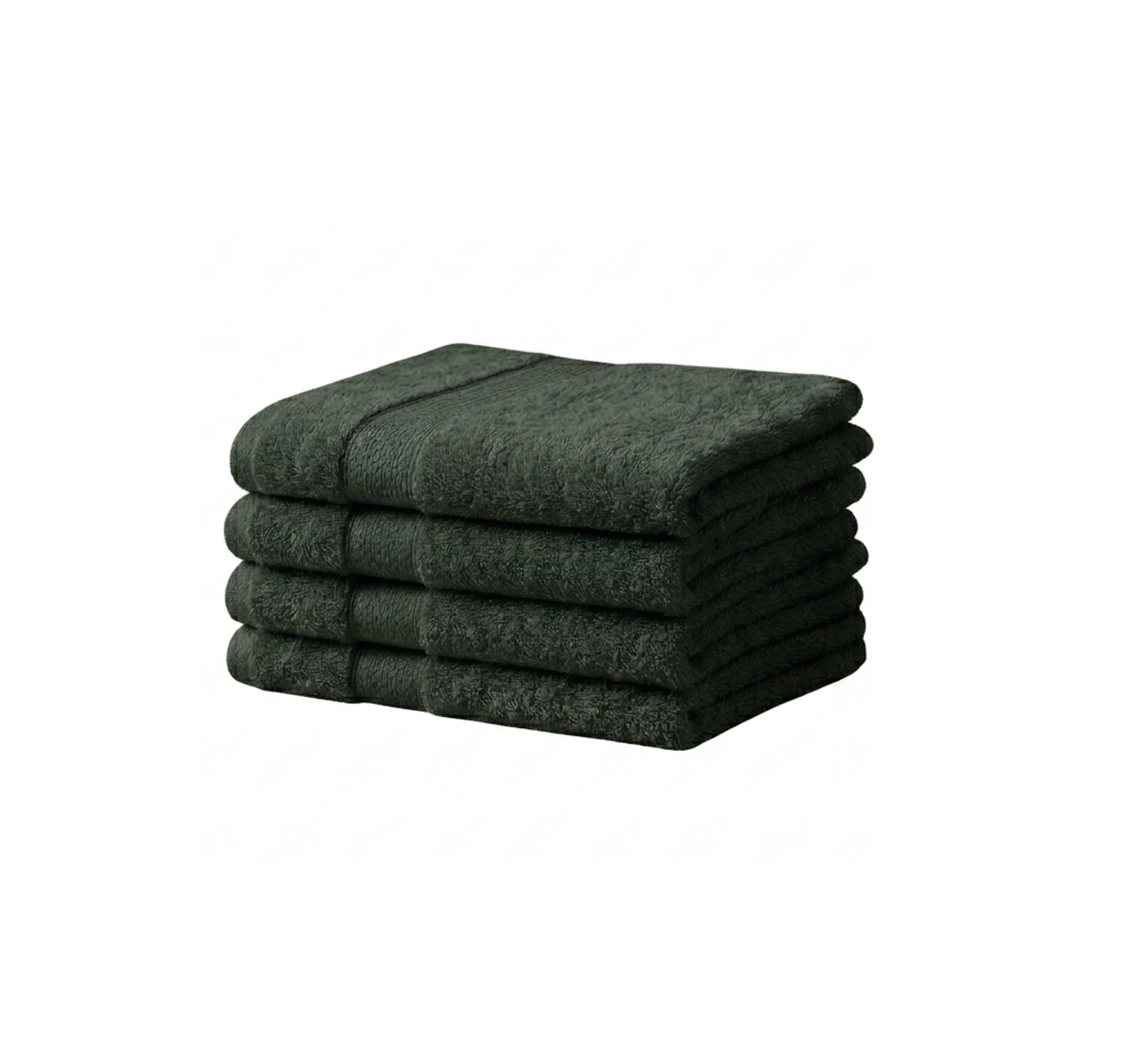 Vision V475 - 4 Pack 100% Cotton Face Cloths in Dark Green