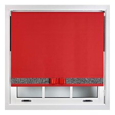 FURNISHED Blackout Roller Blind with Black Glitter Trim and Red Bow Trimmable Window Shade | Red | Red | (W) 90cm x (L) 210cm