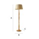image 7 of ValueLights Victoria Light Wood Traditional Stem Floor Lamp with Beige Fabric Tapered Shade