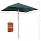 image 5 of Outsunny Wooden Patio Umbrella Parasol Outdoor Sunshade 6 Ribs Green