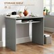 image 3 of HOMCOM Computer Desk Writing Table Study Workstation Storage Grey