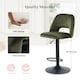 image 6 of SONARA Set of 1 Adjustable Velvet Upholstered Breakfast Bar Stools | Green