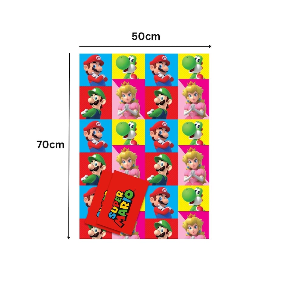 image 1 of Super Mario 2 Sheets & 2 Tags Gift Wrap