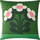 image 1 of Orla Kiely Buttercup Pine Filled Cushion 45x45cm | Green
