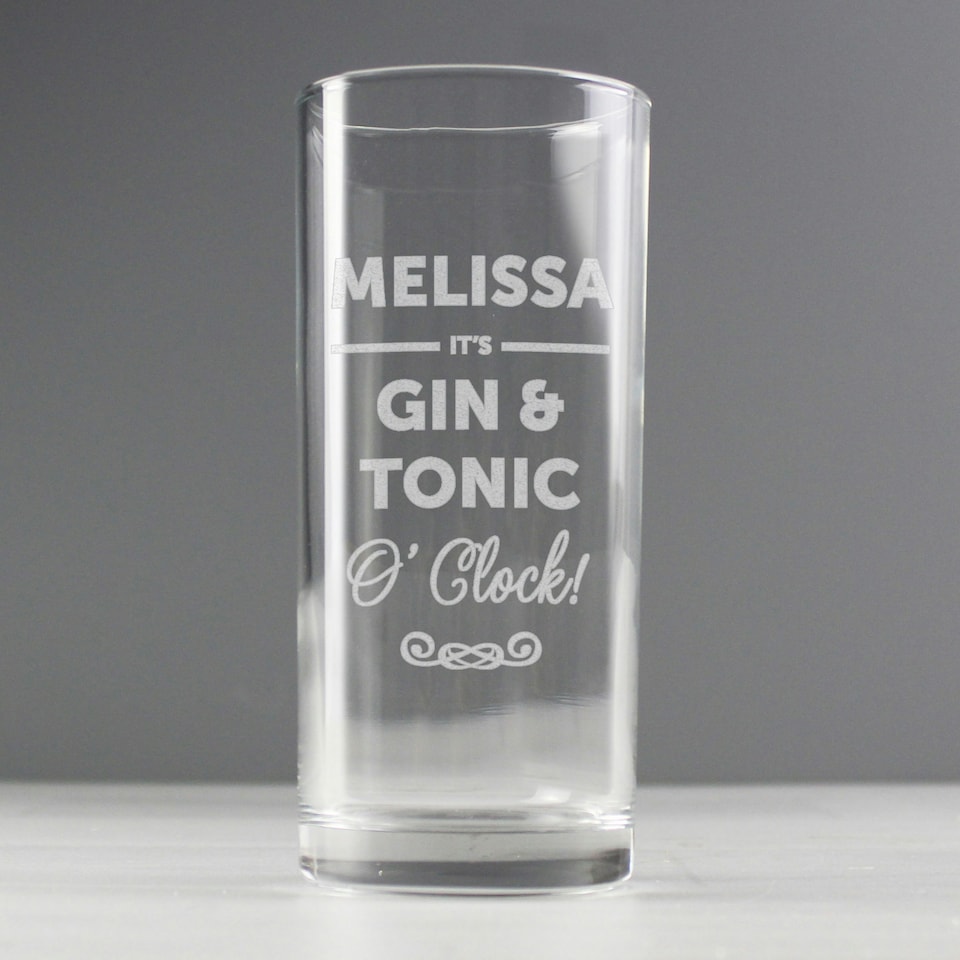image 1 of Personalised Its...OClock Hi Ball Glass Clear