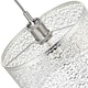 image 5 of Ornate Moroccan Style Decorated Shiny Silver Metal Pendant Shade 25cm x 15cm | Silver | Silver | 1