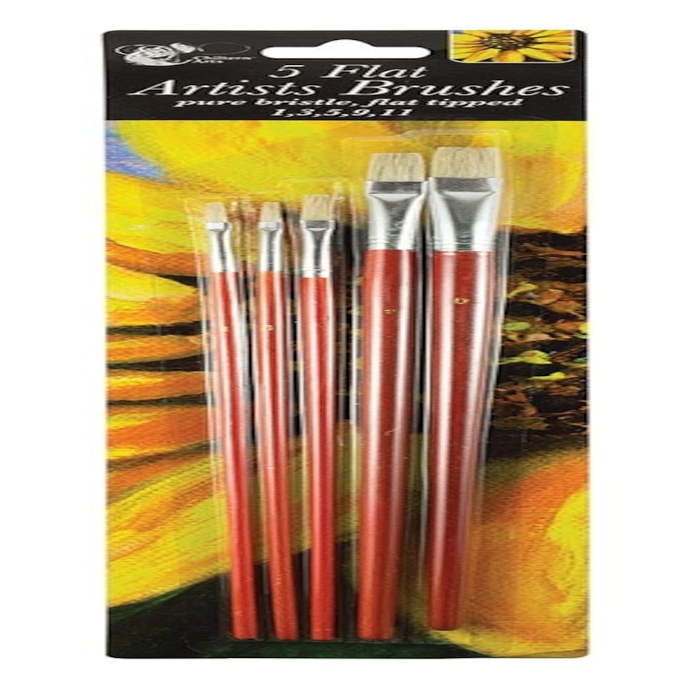 image 1 of Artist Brush Flat Head (5 Pack)