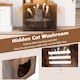image 4 of COSTWAY Cat Litter Box Enclosure 142cm Tall Hidden Cat Washroom Furniture-Brown