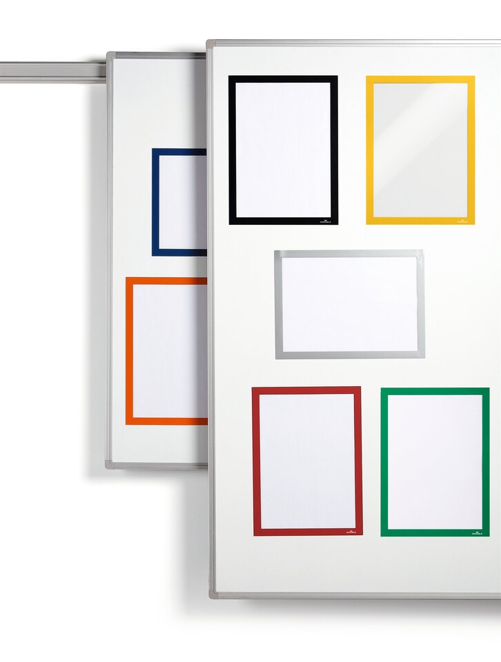 image 1 of Durable DURAFRAME Magnetic Document Signage Frame for Metal | 5 Pack | A4 Yellow | Yellow