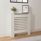 image 3 of OHS MDF Horizontal Slat Grilled Radiator Cover, Small - White White