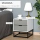 image 5 of HOMCOM Bedside Cabinet with Metal Base and 2 Drawer Storage