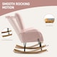 image 9 of HOMCOM Rocking Chair, Modern Armchair with Backrest for Bedroom, Light Pink Cream
