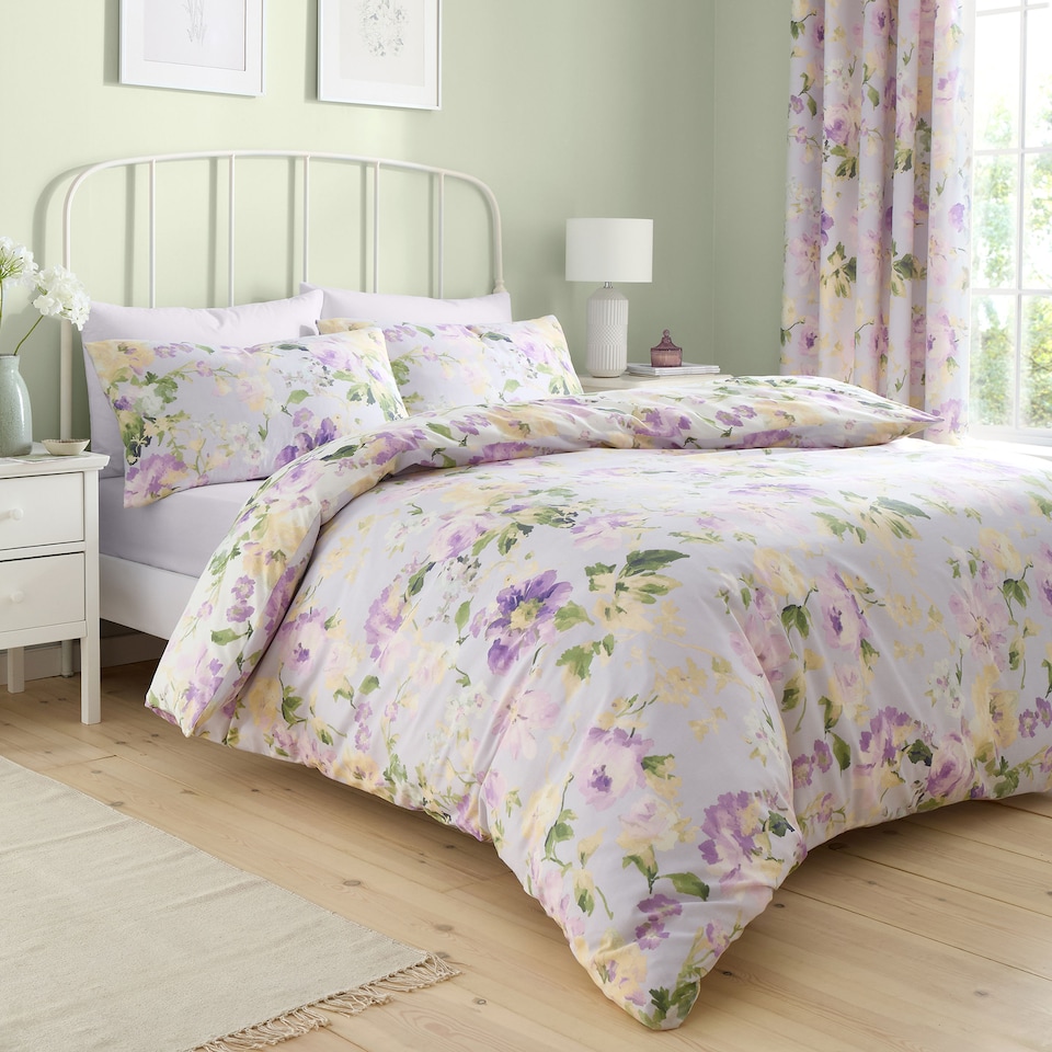 image 1 of D & D Flourette Duvet Cover Set Lilac