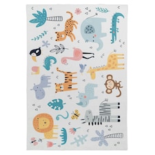 KUKOON Washable & Non Slip Kids Animal Print Play Area Rug 120cm x 170cm