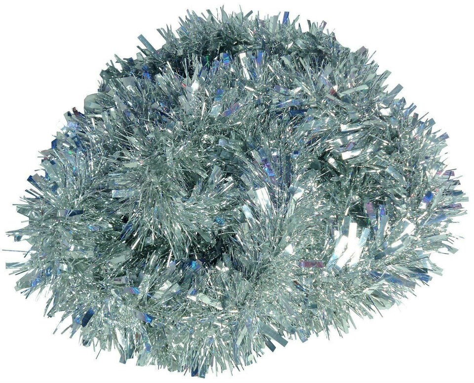 image 1 of 32Pcs Silver Tinsel Tree Decoration 1.8m