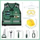 image 4 of Construction Role Play Costume Realistic Builder Vest Costume Set