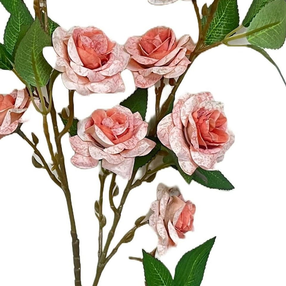 image 1 of Pack of 6 x 90cm Artificial Pink Rose Stem