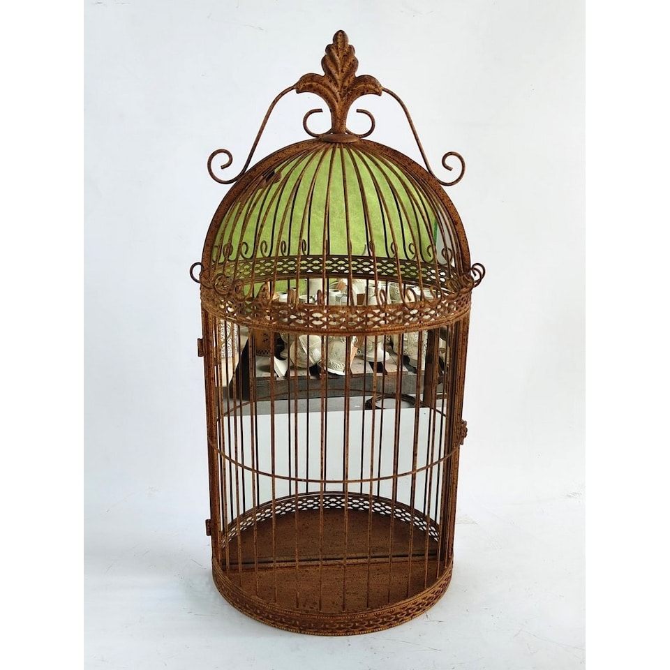 image 1 of Garden Mirror Cage - Metal - L17 x W32 x H63 cm - Rusty