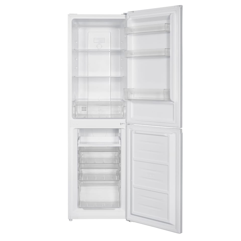 image 1 of HYE 50-50 Freestanding Frost Free Fridge Freezer, 247 Litre, 55cm, White - RF01FF247W01