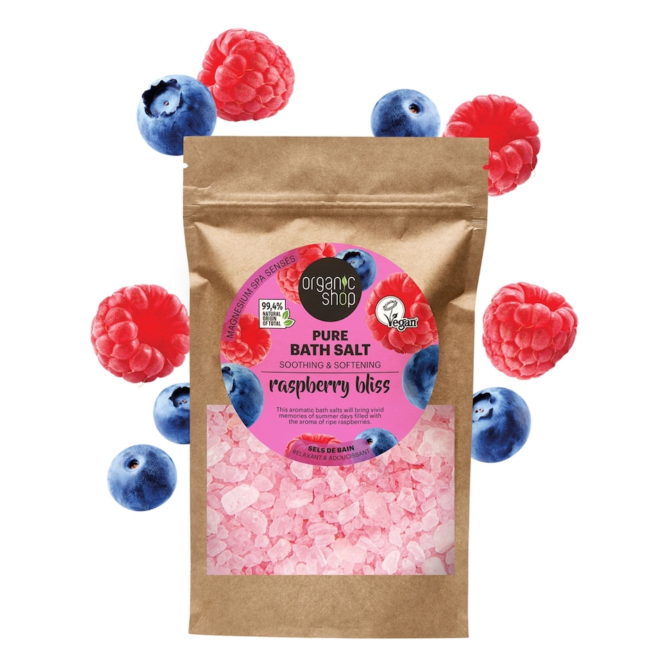 image 1 of Organic Shop Raspberry Bliss Pure Bath Salt 500g