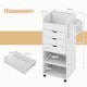 image 2 of COSTWAY Rolling Storage Cart Mobile Storage Cabinet White