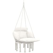 Outsunny Hammock Chair, Boho Hanging Swing Chair with Cushion, Dark Grey 
