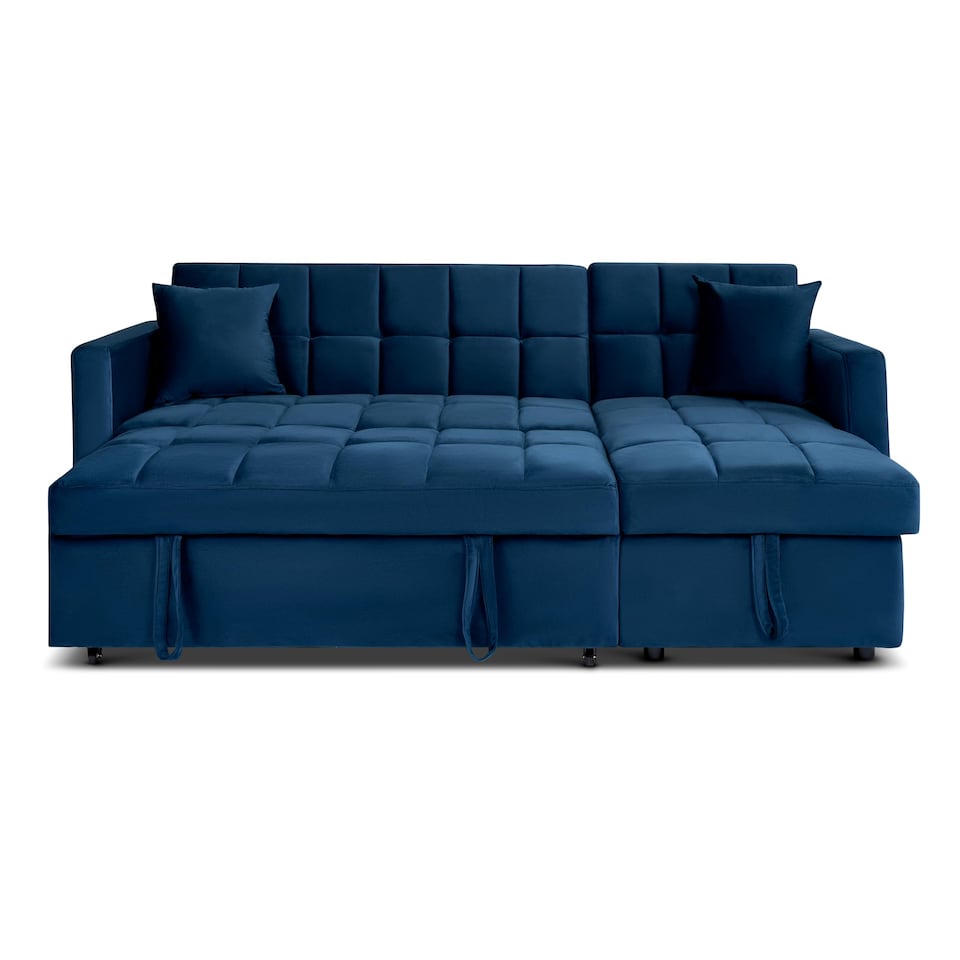 image 1 of Bargainia Milo 3 Seater Velvet Corner Sofa Bed Living Room